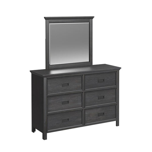 Picket House Furnishings - Brooklyn Kids Twin Over Full Loft with Ladder and Desk with Speaker 5PC Bedroom Set in Charcoal - Y-15760-8-L3-5PC veiw 2