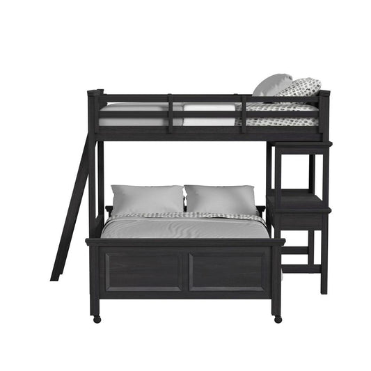 Picket House Furnishings - Brooklyn Kids Twin Over Full Loft with Ladder and Desk with Speaker in Charcoal - Y-15760-8-L3 veiw 2