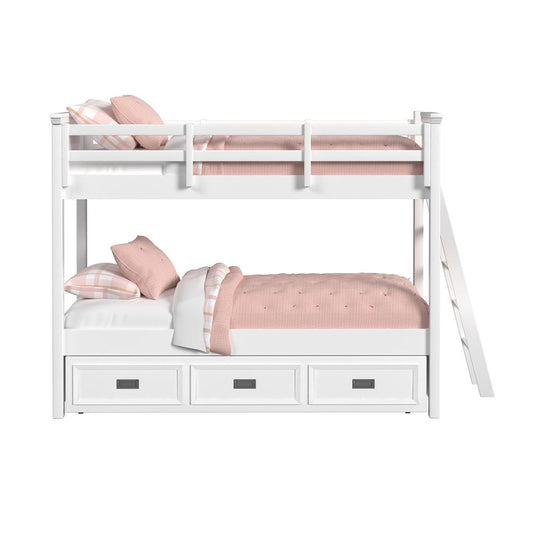 Picket House Furnishings - Brooklyn Kids Twin Over Twin Bunk with Ladder and Trundle in White - Y-15760-7-B2 veiw 2