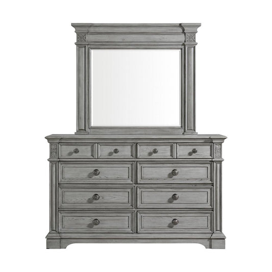 Picket House Furnishings - Brookstone Dresser and Mirror Set in Aged Grey - B-14210-3-DRMR veiw 2