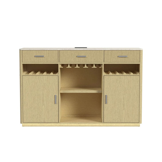 Picket House Furnishings - Cambria Buffet with LED and Power in Off-White and Natural - DA-18010-6-BF view 2