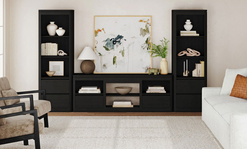 Picket House Furnishings - Camelot 3PC Entertainment Unit With 71" TV Console in Black - LA-16860-8-TV1-3PC view 8