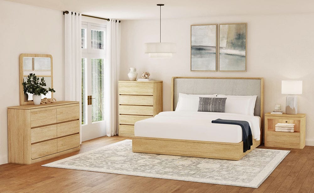 Picket House Furnishings - Camelot Queen UPH Bed in Natural - B-16860-6-QB view 4