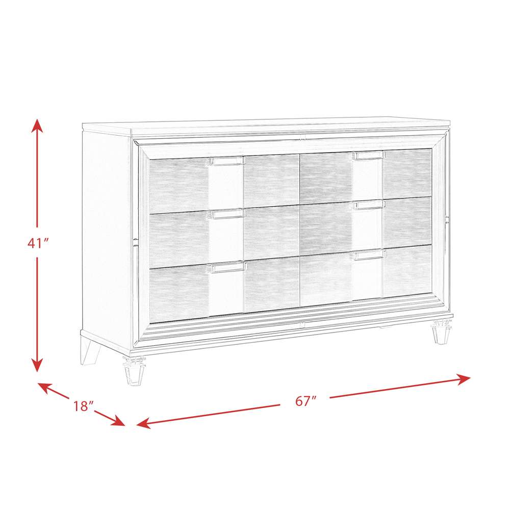 Picket House Furnishings - Charlotte 6-Drawer Dresser in White - TN700DR veiw 5