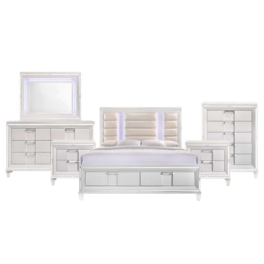 Picket House Furnishings - Charlotte King Storage 6PC Bedroom Set in White - TN700KB6PC veiw 2
