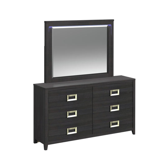 Picket House Furnishings - Chett Full 5PC Bedroom Set with LED in Black - B-15990-8-FBL-5PC veiw 2