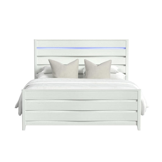 Picket House Furnishings - Chett King Bed with LED in White - B-15990-7-KBL view 2