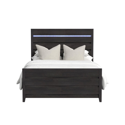 Picket House Furnishings - Chett Queen Bed with LED in Black - B-15990-8-QBL veiw 2