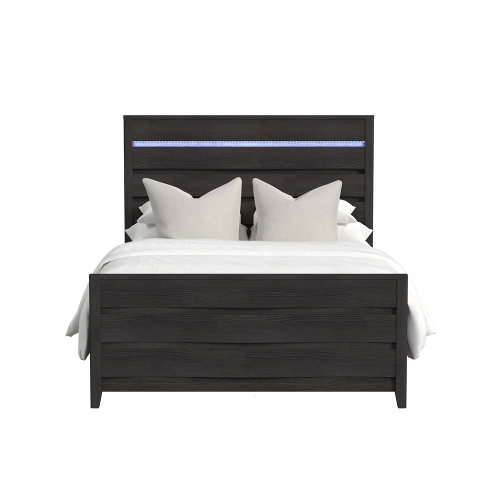 Picket House Furnishings - Chett Queen Bed with LED in Black - B-15990-8-QBL veiw 2
