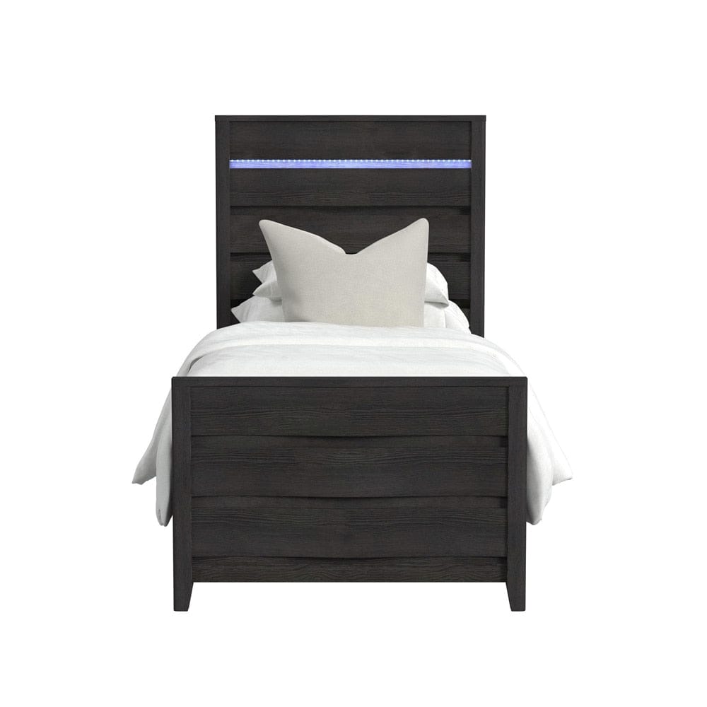 Picket House Furnishings - Chett Twin Bed with LED in Black - B-15990-8-TBL veiw 2