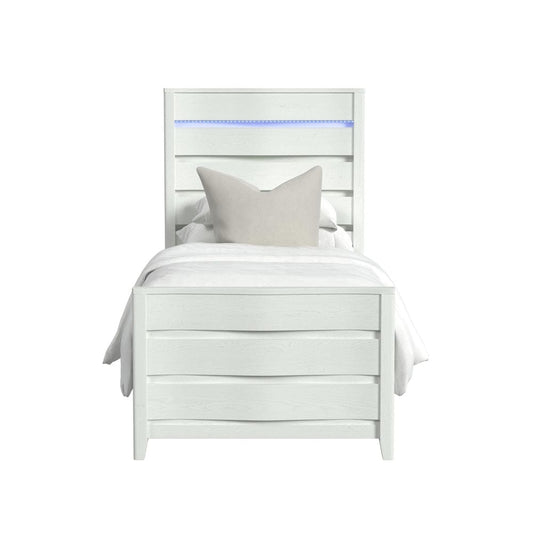 Picket House Furnishings - Chett Twin Bed with LED in White - B-15990-7-TBL view 2
