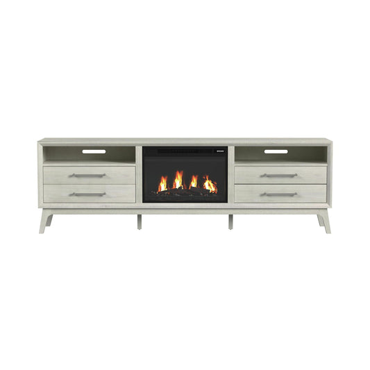 Picket House Furnishings - Clare KIT - 82" TV Console with Fireplace Insert in Almond - LA-13000-6-TV3FPK view 2