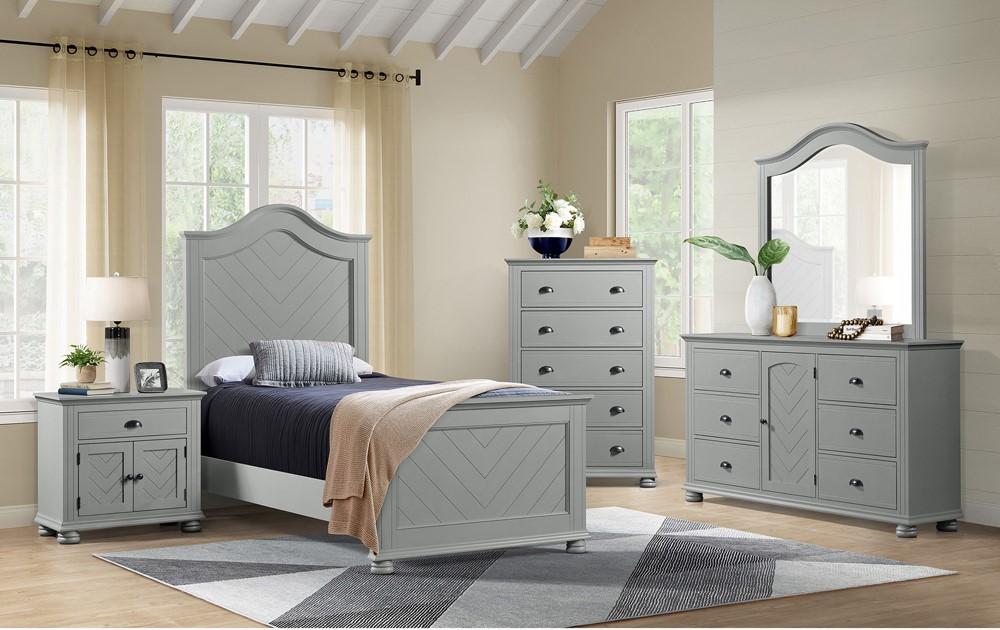 Picket House Furnishings - Conaughey Twin Panel 5PC Bedroom Set in Grey - B-9340-3-TB-5PC veiw 7