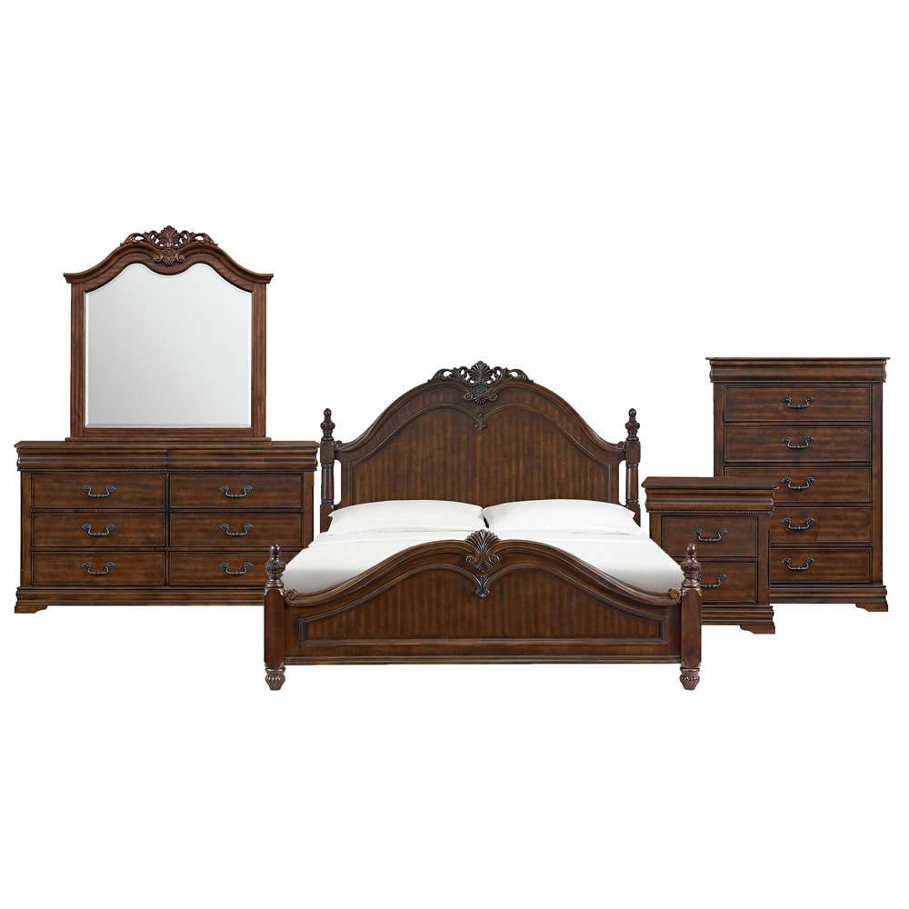 Picket House Furnishings - Coppola King 5PC Bedroom Set in Cherry - B-6580-5-KB-5PC veiw 1