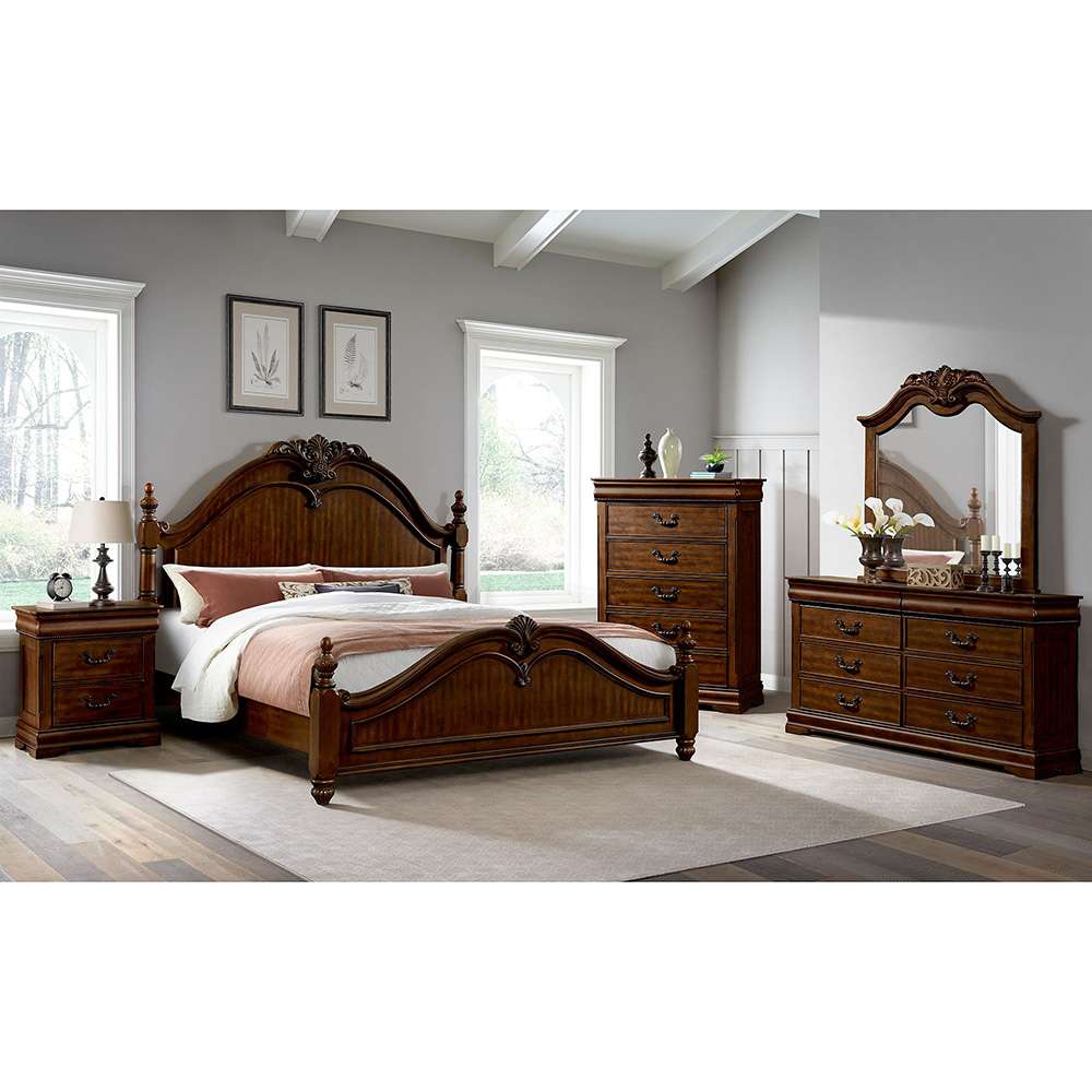 Picket House Furnishings - Coppola Queen 5PC Bedroom Set in Cherry - B-6580-5-QB-5PC veiw 2