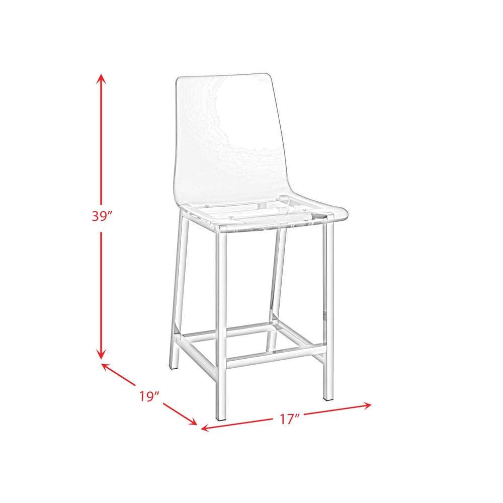 Picket House Furnishings - Crystal Bar Stool in Clear (Set of 2) - CDZN100CSC veiw 4