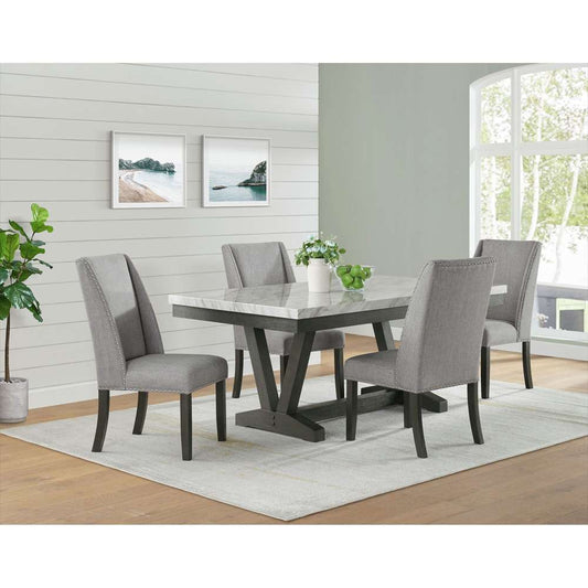 Picket House Furnishings - Eve 5PC Dining Set in Charcoal-Table & Four Chairs - D-4930-7-5PC veiw 2