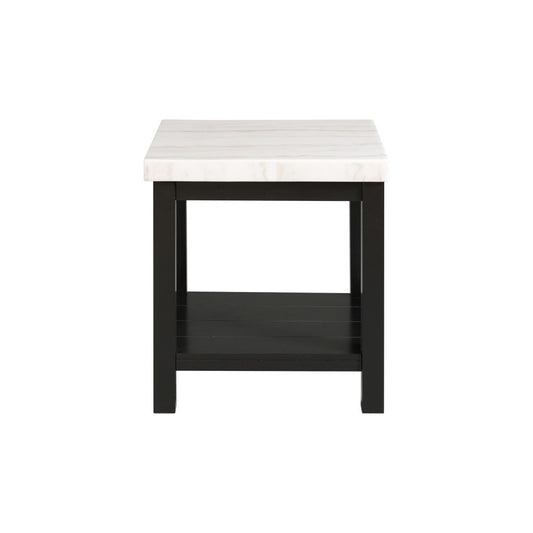 Picket House Furnishings - Evie White Marble Square End Table - CML100ETE veiw 2