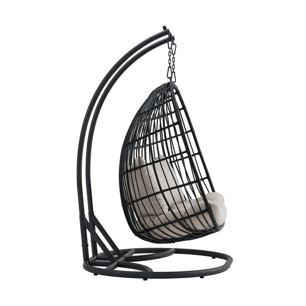 Picket House Furnishings - Fresca Double Swing Chair Complete - Dark Grey and Olefin Beige - O-16230-10311-220 veiw 3