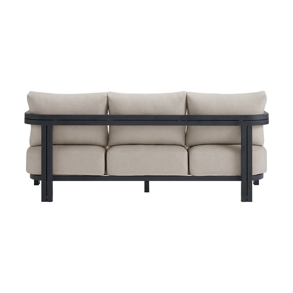 Picket House Furnishings - Fresca Sofa - Dark Grey and Olefin Beige with 2 Pillows - O-16230-10311-300 veiw 3