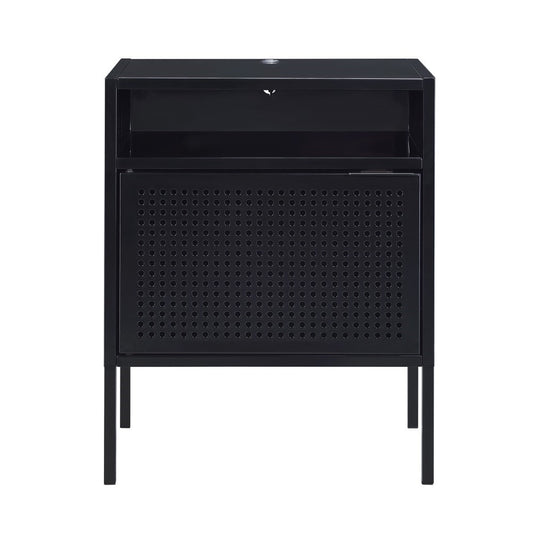 Picket House Furnishings - Gemma Nightstand with USB Port in Black - CEB800NSE veiw 2