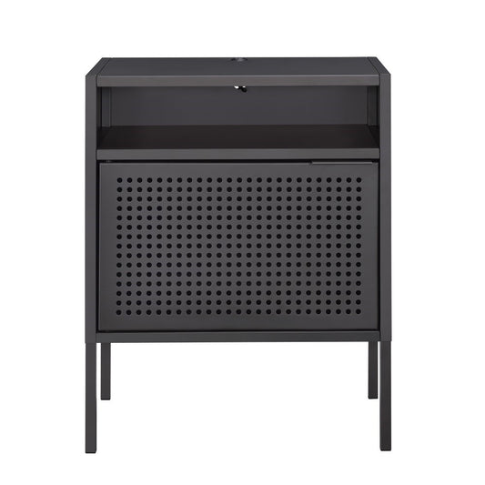 Picket House Furnishings - Gemma Nightstand with USB Port in Gray - CEB300NSE veiw 2