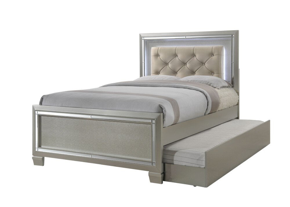 Picket House Furnishings - Glamour Youth Full Platform w/ Trundle 6PC Bedroom Set - LT111FTB6PC veiw 3