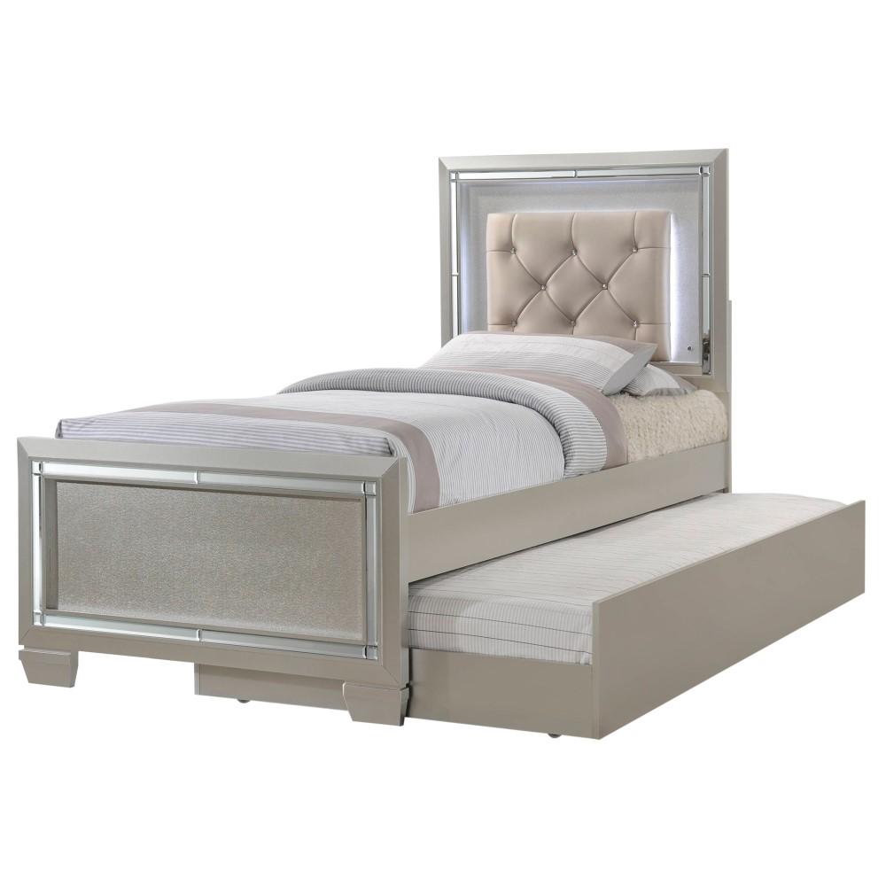 Picket House Furnishings - Glamour Youth Twin Platform w/ Trundle 4PC Bedroom Set - LT111TTB4PC veiw 3
