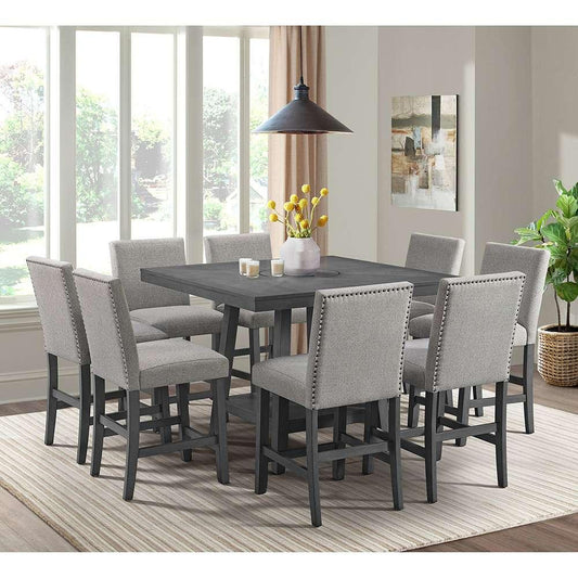 Picket House Furnishings - Hester 9PC Counter Height Dining Set in Grey-Table and Eight Chairs - D-7670-3-9PC veiw 2