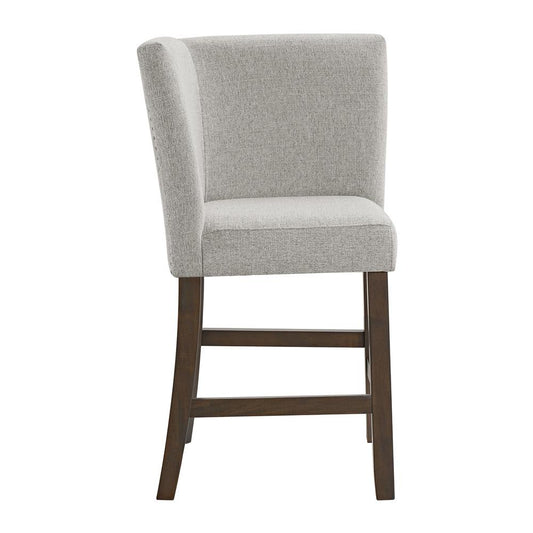 Picket House Furnishings - Hester Counter Corner Bench with Upholstered Back and Grey Fabric in Brown - D-7670-5-CCBN veiw 2