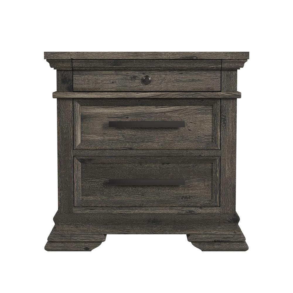 Picket House Furnishings - Hyde 3-Drawer Nightstand in Charcoal - B-13130-8-NS veiw 2