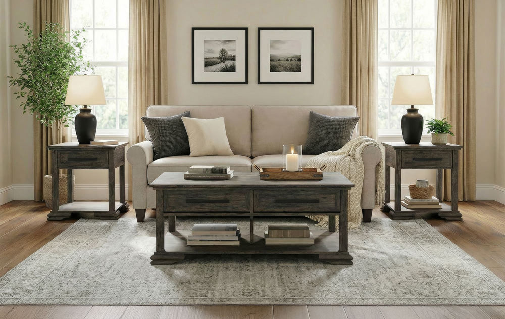 Picket House Furnishings - Hyde 3PC Occasional Table Set in Charcoal-Coffee Table & Two End Tables - T-13130-5-3PC view 7
