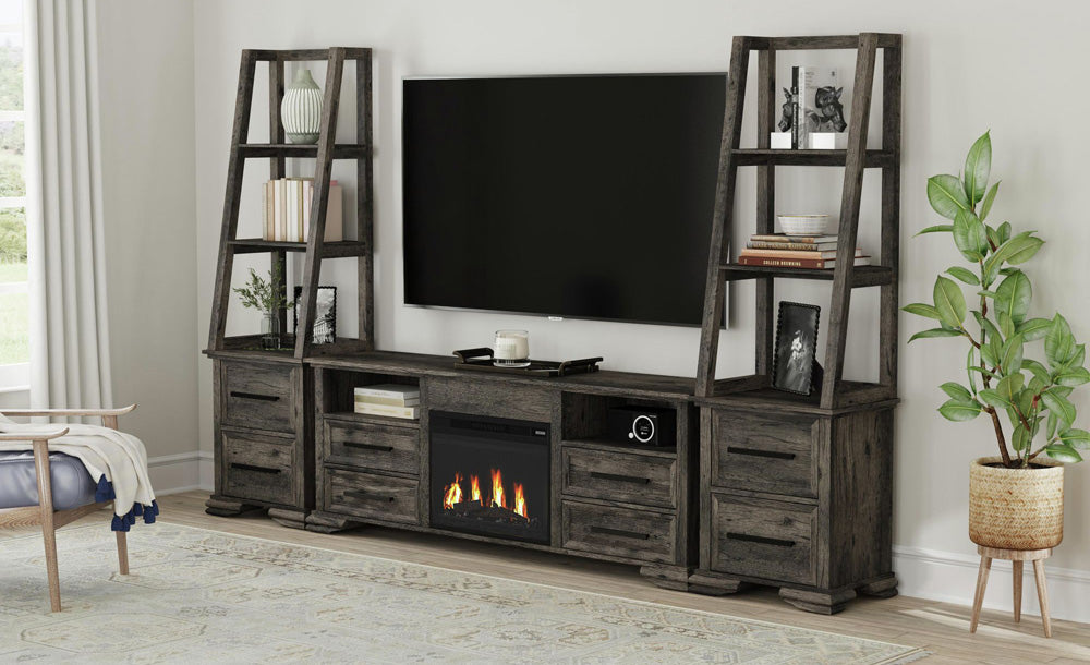 Picket House Furnishings - Hyde 4PC Entertainment Unit With 71'' TV Console in Charcoal - LA-13130-5-TV1-4PC view 10