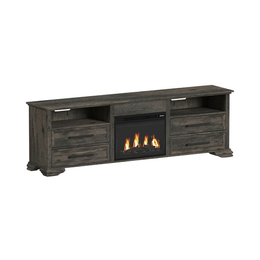 Picket House Furnishings - Hyde 4PC Entertainment Unit With 82'' TV Console in Charcoal - LA-13130-5-TV3-4PC view 2