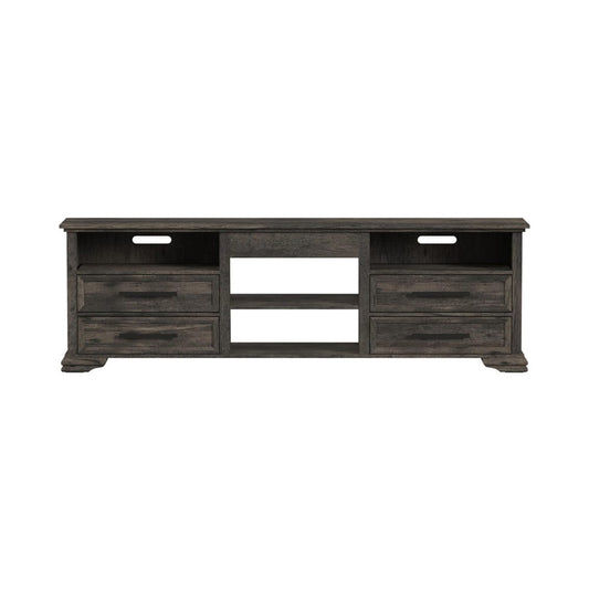 Picket House Furnishings - Hyde 82'' TV Console without Fireplace Insert in Charcoal - LA-13130-5-TV3 view 2