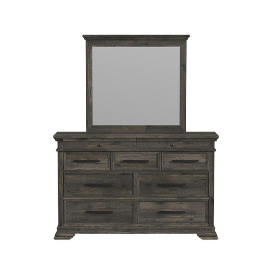 Picket House Furnishings - Hyde Dresser and Mirror Set in Charcoal - B-13130-8-DRMR veiw 2