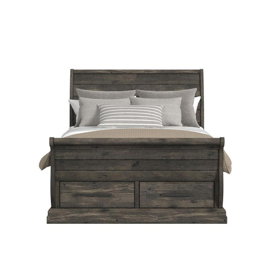 Picket House Furnishings - Hyde Queen Sleigh Storage Bed in Charcoal - B-13130-8-QSLB veiw 2