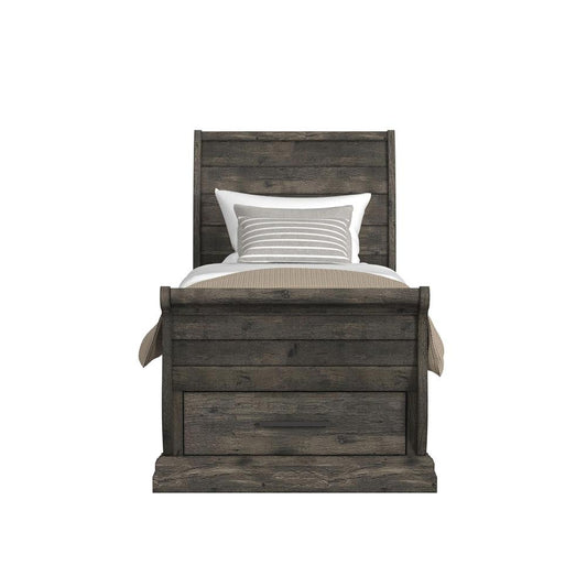 Picket House Furnishings - Hyde Twin Sleigh Storage Bed in Charcoal - B-13130-8-TSLB veiw 2