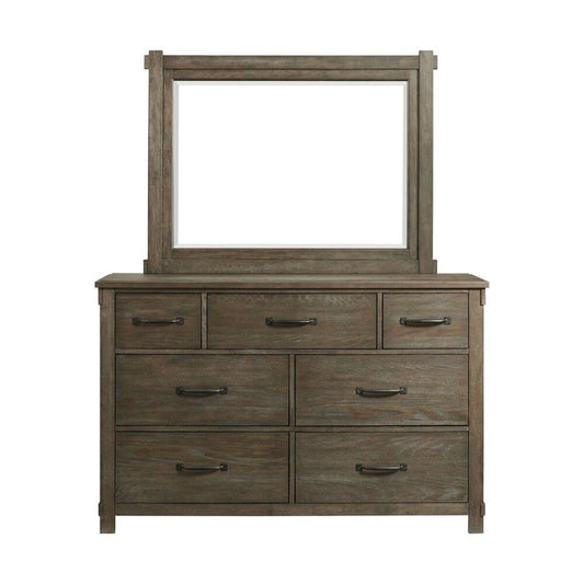 Picket House Furnishings - Jack 7-Drawer Dresser with Mirror Set in Walnut - SC300DRMR veiw 2