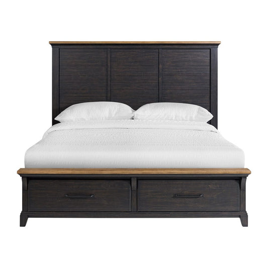 Picket House Furnishings - Johnshaven King Storage Bed in Espresso & Brown - B-16670-5-KSB view 2