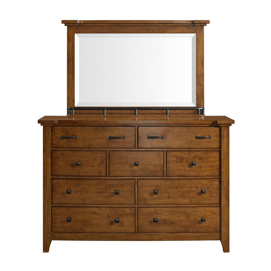 Picket House Furnishings - Joseph Dresser & Mirror Set in Chestnut - B-15580-5-DRMR veiw 2