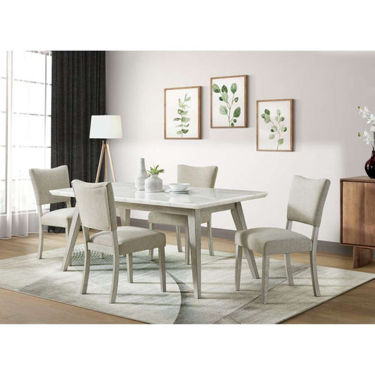 Picket House Furnishings - Kean 5PC Dining Set in White with Table and Four Chairs - D-1270-B5PC veiw 2
