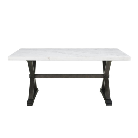 Picket House Furnishings - Landon Marble Dining Table In White - CLX100DT veiw 2