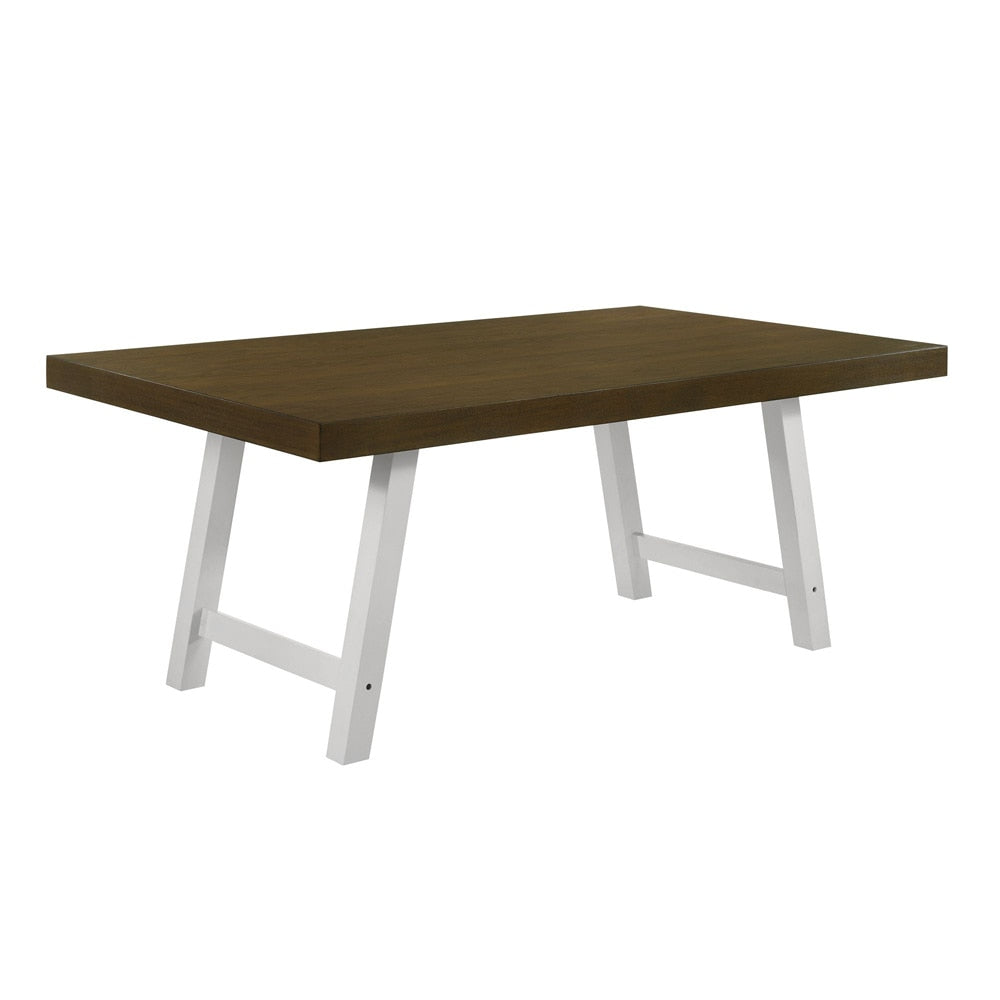 Picket House Furnishings - Leena 6PC Dining Set with Table, 4 Chairs, and Bench in Oak and Antique White - D-9610-7-6DS veiw 7