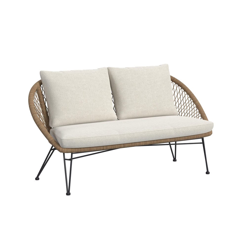 Picket House Furnishings - Lilly Outdoor Seating 4PC Set - Black, Natural and Olefin Beige - O-17940-6-4OS view 3