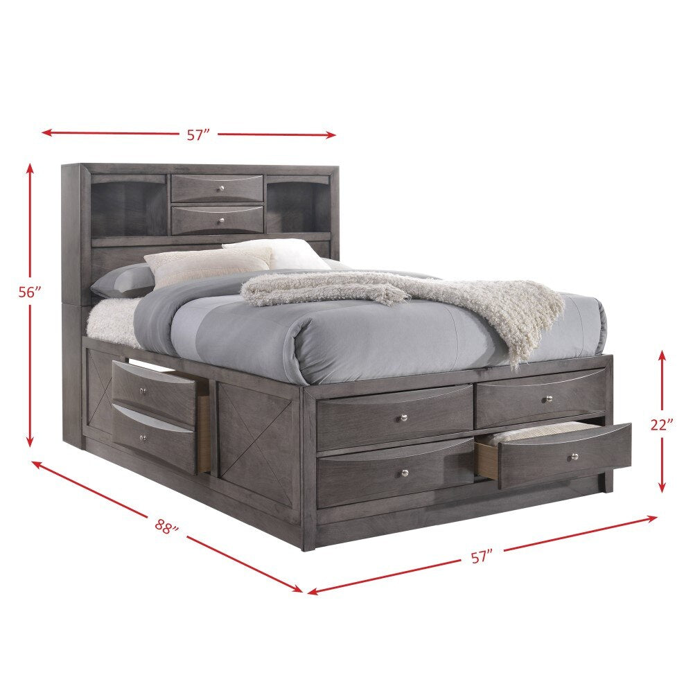 Picket House Furnishings - Madison Full Storage 4Pc Bedroom Set in Gray - EG170FB4PC veiw 10