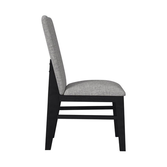 Picket House Furnishings - Megan Dining Side Chair with Grey Fabric in Black (Set of 2) - D-15850-8-SC veiw 3