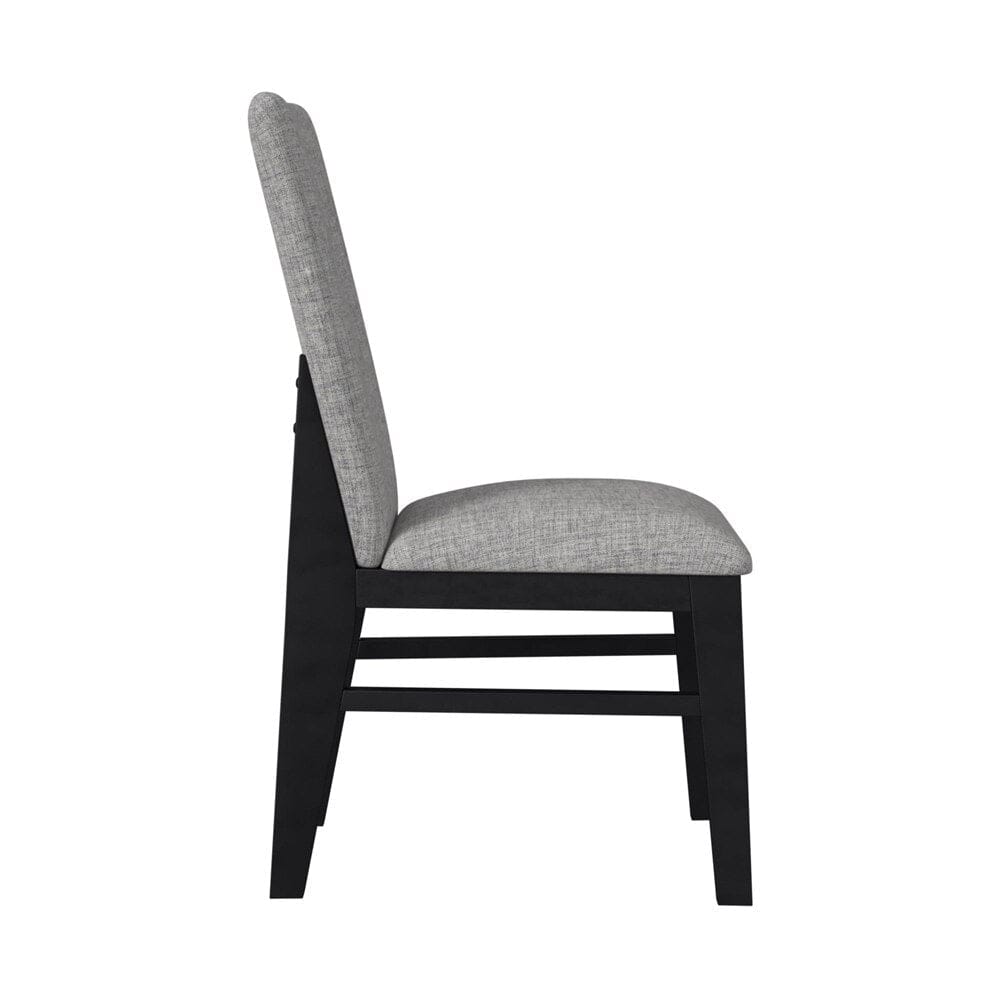Picket House Furnishings - Megan Dining Side Chair with Grey Fabric in Black (Set of 2) - D-15850-8-SC veiw 3