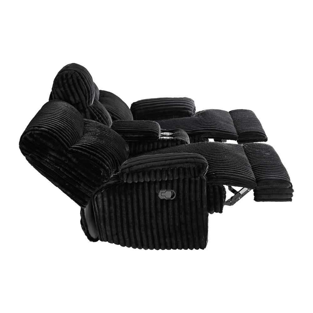 Picket House Furnishings - Merrick Motion Loveseat with Console in Masis Black - U-16220-8847-285 veiw 3