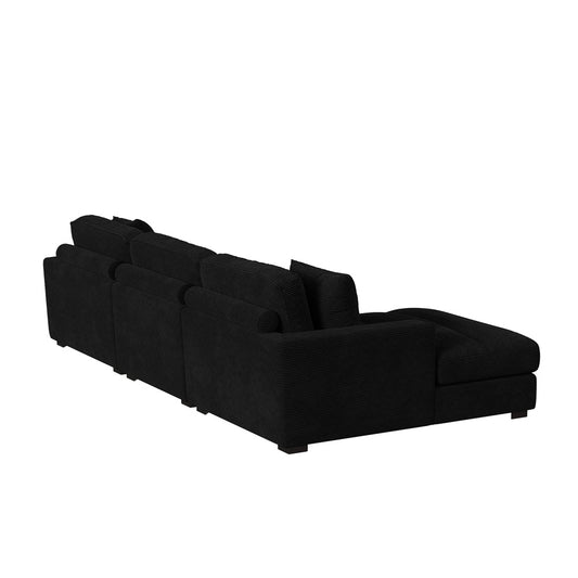 Picket House Furnishings - Mesa 3PC Sectional Set with LHF Chaise in Steno Black - U-8540-9446-LCSE-3PC view 2